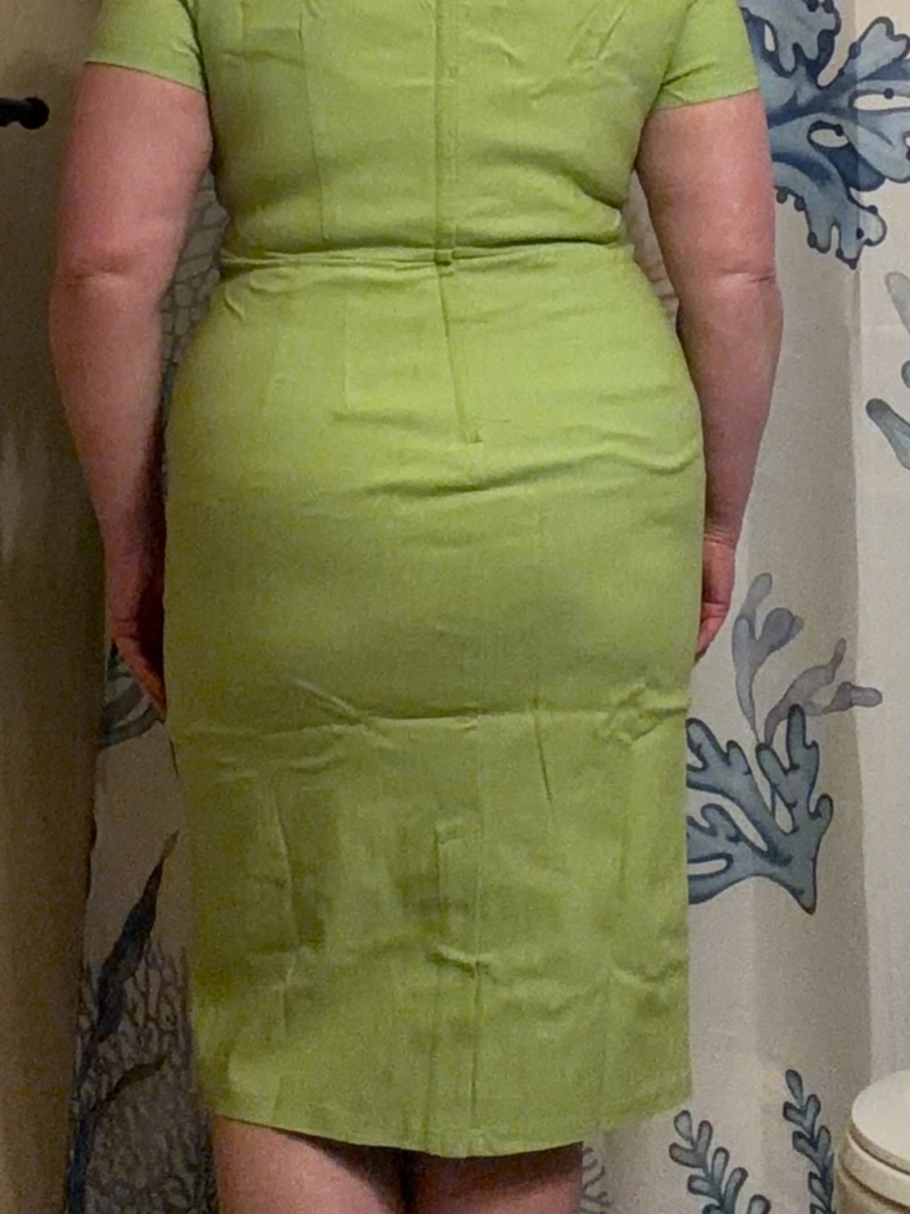 Tatyana Lime Green Cutout Midi Sheath Dress - Picture 2 of 7
